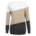 thumbnail image 3 of Craaazy Long Sleeve Loose T-shirt for Women V Neck Tops Color Block Casual Fall Fashion Loose Shirts Tees Gifts, 3 of 5