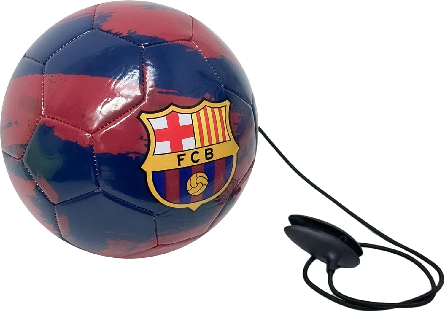 Icon Sports FC Barcelona Training Ball, Size 4, Red/Navy, PVC, Cord