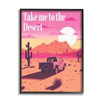 Stupell Industries Desert Scenery & Phrase Landscape Painting Black Framed Art Print Wall Art, 24 x 30