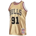 thumbnail image 2 of Men's Mitchell & Ness Dennis Rodman Gold Chicago Bulls 75th Anniversary 1997/98 Hardwood Classics Swingman Jersey, 2 of 3
