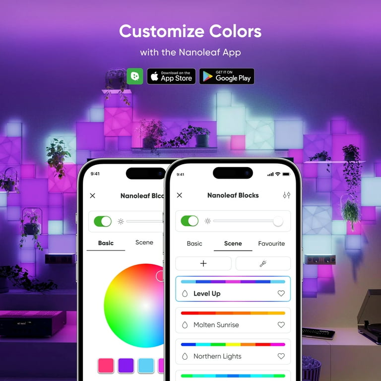 Nanoleaf Blocks Combo S Smarter Kit, Indoor RGBW Wifi Wall Light