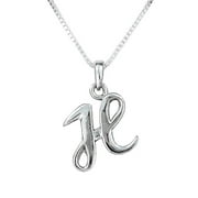 Sterling Silver Initial Charm Necklace, Letter H