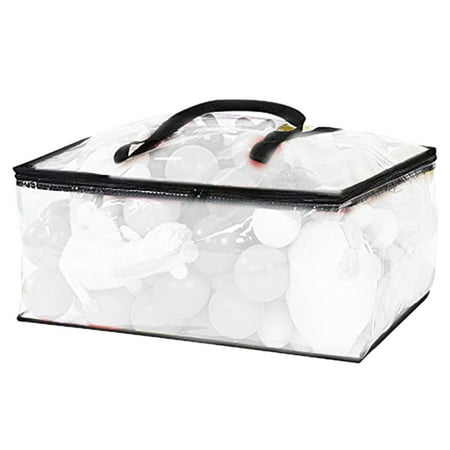 

GYZEE Carrying Handle Clear Vinyl Plastic Zippered Blanket Storage Bags 55L 60X40X25Cm