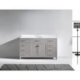 thumbnail image 2 of Caroline 60" Single Bath Vanity in Cashmere Gray with White Marble Top and Round Sink, 2 of 3