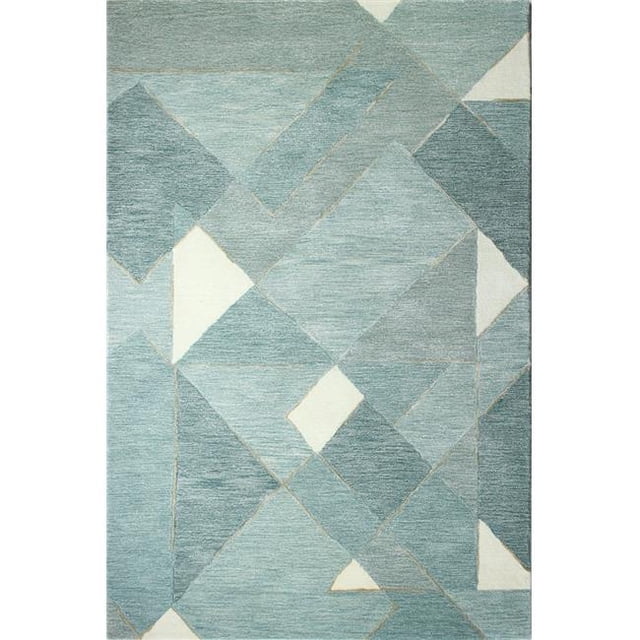 Bashian R129-AQ-2.6X8-HG380 2 ft. 6 in. x 8 ft. Greenwich Contemporary Wool & Viscose Hand Tufted Area Rug, Aqua