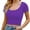 purple, variant on Women's Basic Scoop Neck Crop Tops Short Sleeve Tops