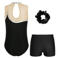 thumbnail image 2 of vastwit Leotards for Girls Gymnastics with Shorts Dance Biketards Matching Hair Scrunchie Tumbling Silver 8, 2 of 5