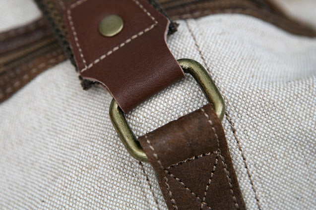 Men's Natural Heavy Linen Duffel & Sport Bag with Dual Straps