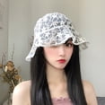 thumbnail image 3 of Gorro de encaje calado con flores de hadas para mujer, gorro de pescador fino, transpirable, a la moda, estilo coreano, para verano, 3 of 6