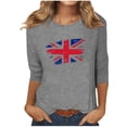 thumbnail image 1 of Blusas para Mujeres Casual 3/4 Manga Cuello Redondo Impreso Suelto, Mujer 3/4 Manga Tops Y Blusas para Diario, 1 of 4
