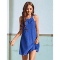 thumbnail image 4 of Vestidos de Verano de Crochet Calados para Mujer, Azul Real M, 4 of 6