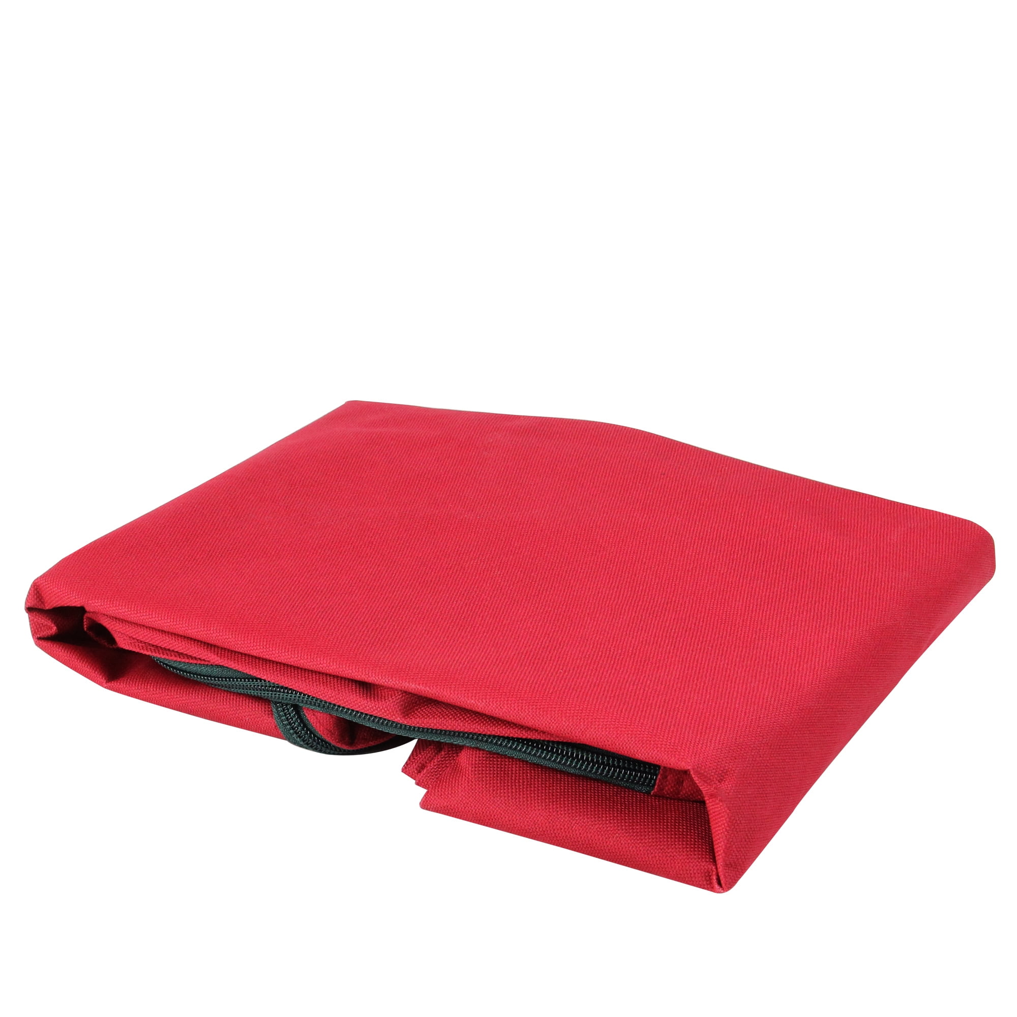 36" Heavy Duty Polyester Red and Black Zip Up Christmas Wreath Storage Bag