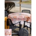 thumbnail image 4 of Outdoor Tablecloth with Umbrella Hole and Zipper, Christmas Square Table Cloth 60x60 Inch Waterproof Tablecloth, Pink Xmas Farmhouse Snowflake Tree Picnic Table Cover for Patio Camping, 4 of 7