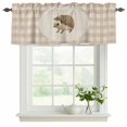 thumbnail image 2 of 2 Pack Valances for Windows 60 x 18 Inch, Hedgehog Decorative Kitchen Curtain Valance, Vintage Farmhouse Linen Plaid Rustic Animal Rod Pocket Short Curtains Window Treatment for Bathroom/Cafe, 2 of 6