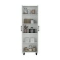thumbnail image 2 of Knubmt Wood Pantry Cabinet with 5 Inner Shelves, 2 Doors Storage Cabinet for Living Room, Dining Room, Kitchen, White, 2 of 7
