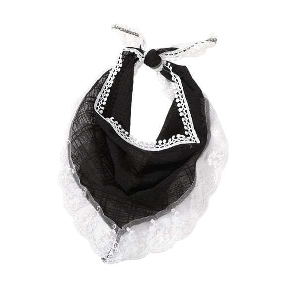 NMMUED Bandanas Head Scarf Headband for Women’s Hair, Lace Hair Scarf Bandana Headband, Cute Head Kerchief Summer Accessories Black One Size