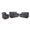 thumbnail image 4 of Pemberly Row 3-Piece Living Room Set Faux Leather Sofa Set in Gray, 4 of 7