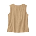 thumbnail image 4 of Cotton Linen Tank Tops for Women V Neck Loose Casual Sleeveless Summer Lightweight Blouses Earthy Yellow S, 4 of 4