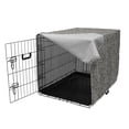 thumbnail image 3 of Geometric Dog Crate Cover, Cubic Forms with Inner Abstract Stripes Modern Mosaic Design, Easy to Use Pet Kennel Cover Small Dogs Puppies Kittens, 7 Sizes, Charcoal Grey and Ivory, by Ambesonne, 3 of 6
