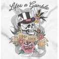 thumbnail image 2 of Life's A Gamble Skull Rose Tattoo Zip Up Hoodie Men's Women's Brisco Brands L, 2 of 6