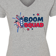 thumbnail image 4 of Inktastic 4th of July Boom Squad Blue and Red Fireworks Women's V-Neck T-Shirt, 4 of 5