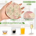 thumbnail image 2 of Yayeee 6 PCS Drink Coasters with Holder Set Woven Absorbent Round Tabletop Hot Pad, Light Pink Geometric, 2 of 7