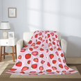thumbnail image 2 of Sikiie Hand Drawn Strawberry Cozy Flannel Fleece Throw Blanket: Lightweight & Thick for All Seasons - Perfect for Women, Men, & Kids"80"x60", 2 of 6