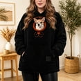 thumbnail image 2 of Womens Pet Pouch Hoodie Small Pet Carrier Sweatshirt Adjustable Hem with Zipper Pouch Long Sleeve Cute Graphic Hooded Fleece Pullover Fall Winter Tops for Women Loose Fit Casual, 2 of 4