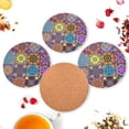thumbnail image 6 of GZHJMY Mexican Talavera Round Coaster, 4 Pcs Heat Resistant Absorbent Drink Coaster for Kitchen Bar Cafe Decor, 6 of 7