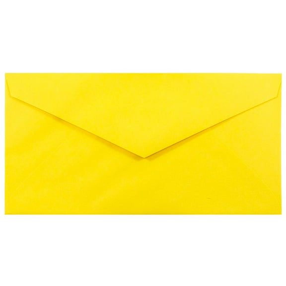 JAM Paper Monarch Envelopes, 3.9x7.5, Yellow, 1000/Carton