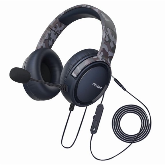 Wired Gaming Headset with Microphone, 3.5mm Over Ear Game Headphones, Volume Control & Mute Switch, Stereo Surround Sound for PC Laptop PS4 PS5 Xbox Switch