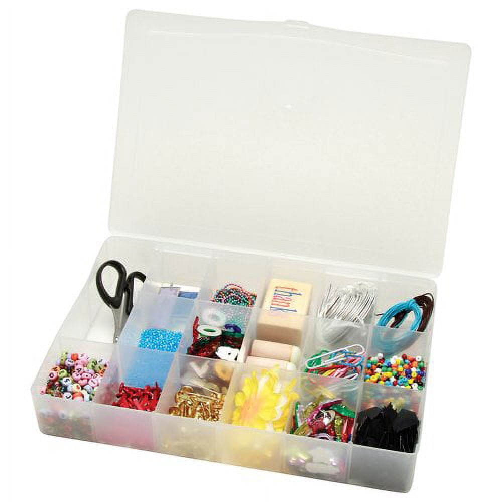 Darice Craft Organizers Clear Plastic 17 Compartment Organizer Box