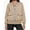 Khaki, variant on Women's Zip up Sweatshirt Collared Neck Long Sleeve Loose Casual Lightweight Jacket with Pockets