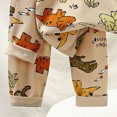 thumbnail image 6 of TOWED22 Toddler Boys Fall Winter Outfits Long Sleeve Printed Pullover Sweatshirt Elastic Waist Sweatpants Cozy Clothes 2 Piece Set(Coffee,4-5 Y), 6 of 6