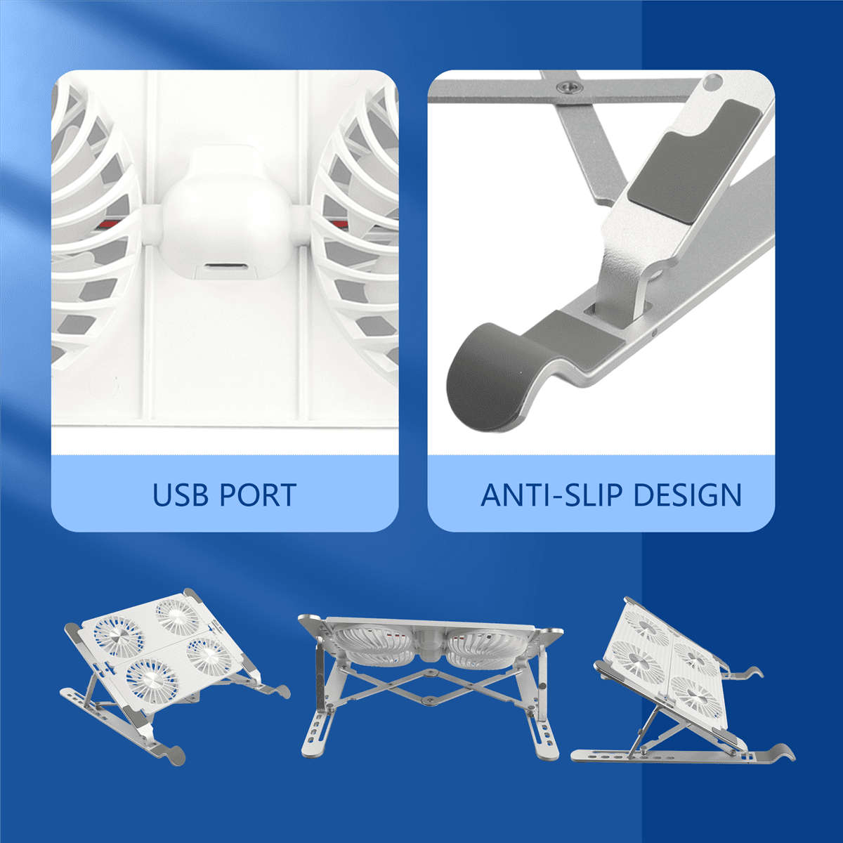 Laptop Cooler with Stand Carrying Stand Folding Cooling Stand Aluminum Model 4-Port Fan Air-Cooled Cooling Laptop Stand