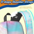thumbnail image 5 of 17 Inch Lightweight Backpack,PVC Waterproof Oxford Fabric, Ergonomically Designed, with Large Capacity, Aqua Blue Watercolor, 5 of 5