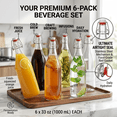 thumbnail image 5 of 6 Pack Swing Top Glass Bottles 33oz, Flip Top Bottles with Airtight Lids for Kombucha Brewing Fermentation Beer Kefir Wine Soda, 5 of 5