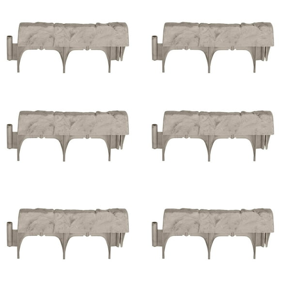 Suncast Border 12" Sections Natural Stone Look Landscape Edging (6 Pack)