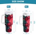 thumbnail image 6 of Yayeee 30oz Stainless Steel Tumbler with Straw and Handle Double-Wall Insulated Travel Water Bottle, Vibrant Green Tartan Pattern, 6 of 8