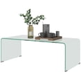 thumbnail image 1 of Modern Clear Glass Coffee Table - Living Room Center Table, 39.4" x 19.7" Rectangle, Tempered Glass & Rounded Edges for Easy Maintenance, 1 of 7