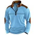 thumbnail image 2 of cfhntfmh Men's Henley Long Sleeve Sweatshirt Casual Button T-Shirt Classic Basic Lightweight Pullover Cotton Tees Fashion Tops（Sky Blue,3X-Large), 2 of 6