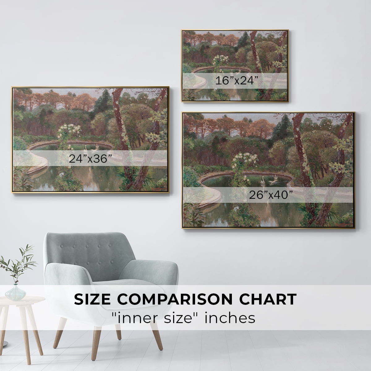 Vintage Landscape-CCCLXXII By Wexford Home Framed in Gold Wood Gallery Wrapped Canvas 17 in. x 25 in.
