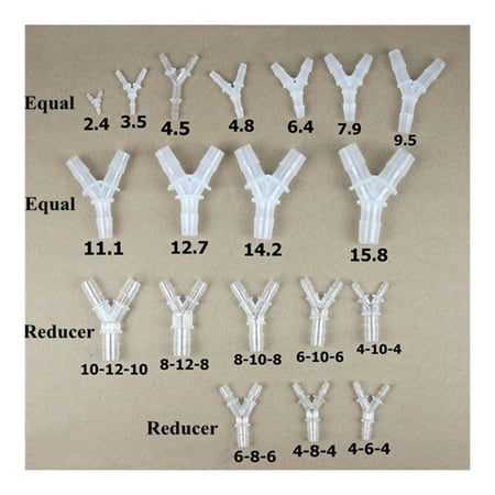 

20pcs/lot 2.4-19.5mm Y-Type Tee Connectors PP Plastic Pagoda Joints Aquarium Fish Tank Aerator Hose Connector Air Pump Fittings -------- Leak Free Connections