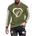 thumbnail image 5 of Tawop Tshirts Shirts for Men Crew Neck Long Sleeve Graphic Casual Army Green L, 5 of 5