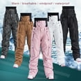 thumbnail image 3 of hirigin Men Women Winter Warm Ski Trousers Solid Color/Camouflage High Waist Snow Pants Outdoor Camping Insulated Pants, 3 of 3