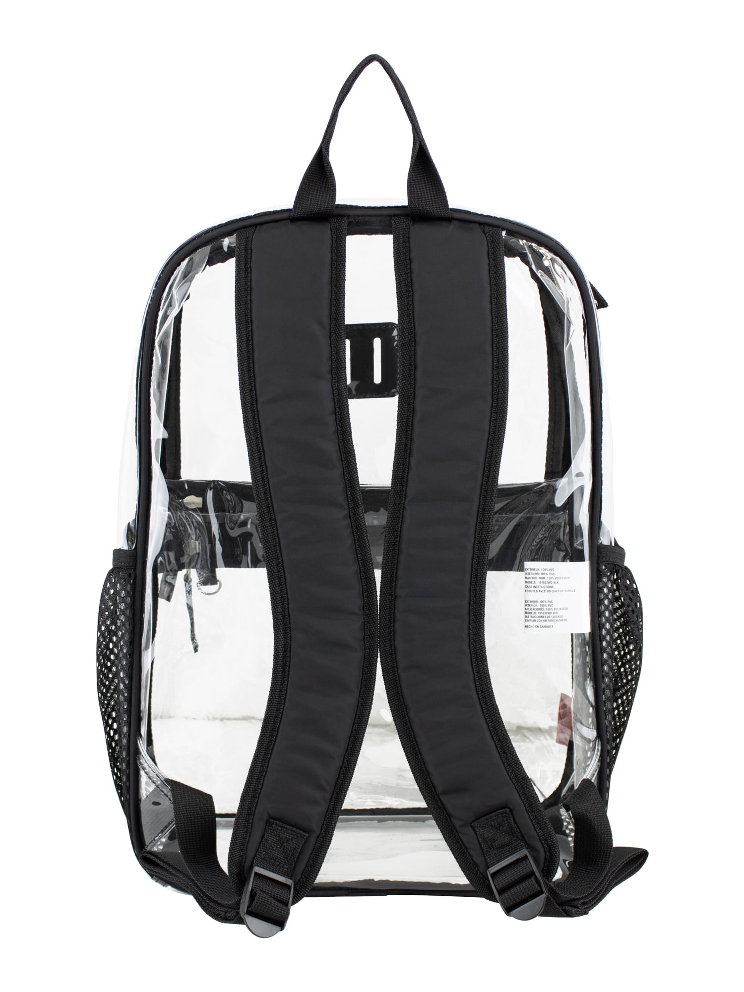 Eastsport Clara Clear Backpack Bundle w/ Zipper Pouch, Black