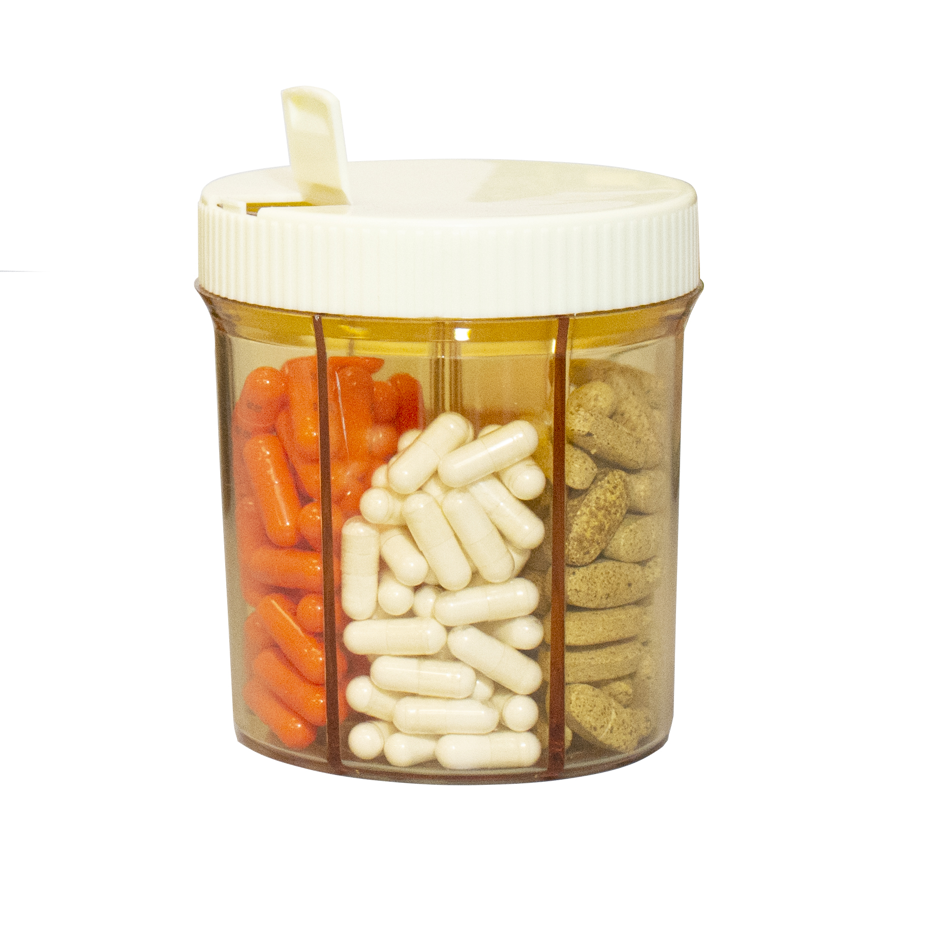 Vitanizer 6 Section Vitamin Dispenser and Organizer with Easy Turn Lid