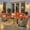Orange Red, variant on Ovios 5 Pieces Outdoor Patio Furniture Set High Back Wicker Conversation Set with Swivel Chairs & Solar Light Coffee Table, Orange Red
