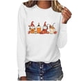 thumbnail image 5 of Miqool Womens Fall Shirts Halloween Long Sleeve Pumpkin T-Shirts Casual Thanksgiving Graphic Tee Tops, 5 of 7