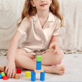 thumbnail image 5 of YunPes Girls Satin Outfits Button-Down Short Sleeve Tops Ruffle Shorts PJS Sets Kids Elegant Comfy 2 Piece Clothing 5-15 Years, 5 of 7